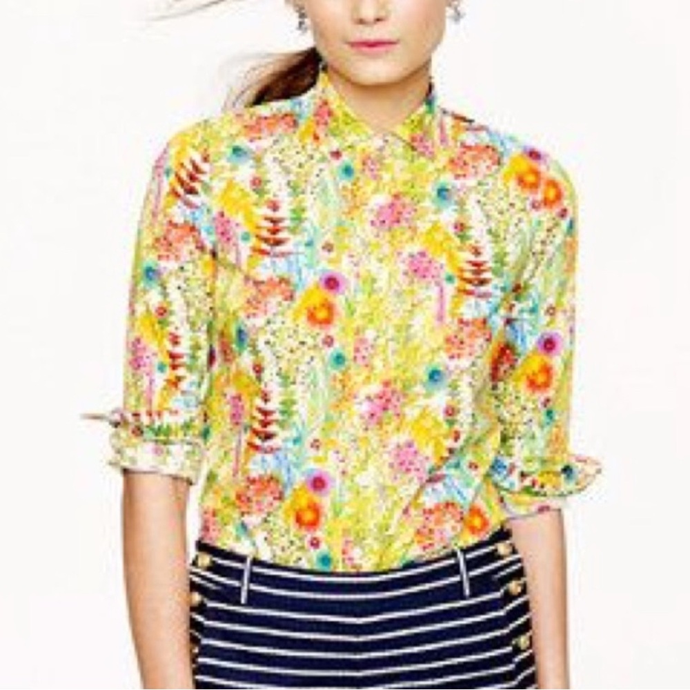 J Crew Liberty Tresco floral perfect shirt 0